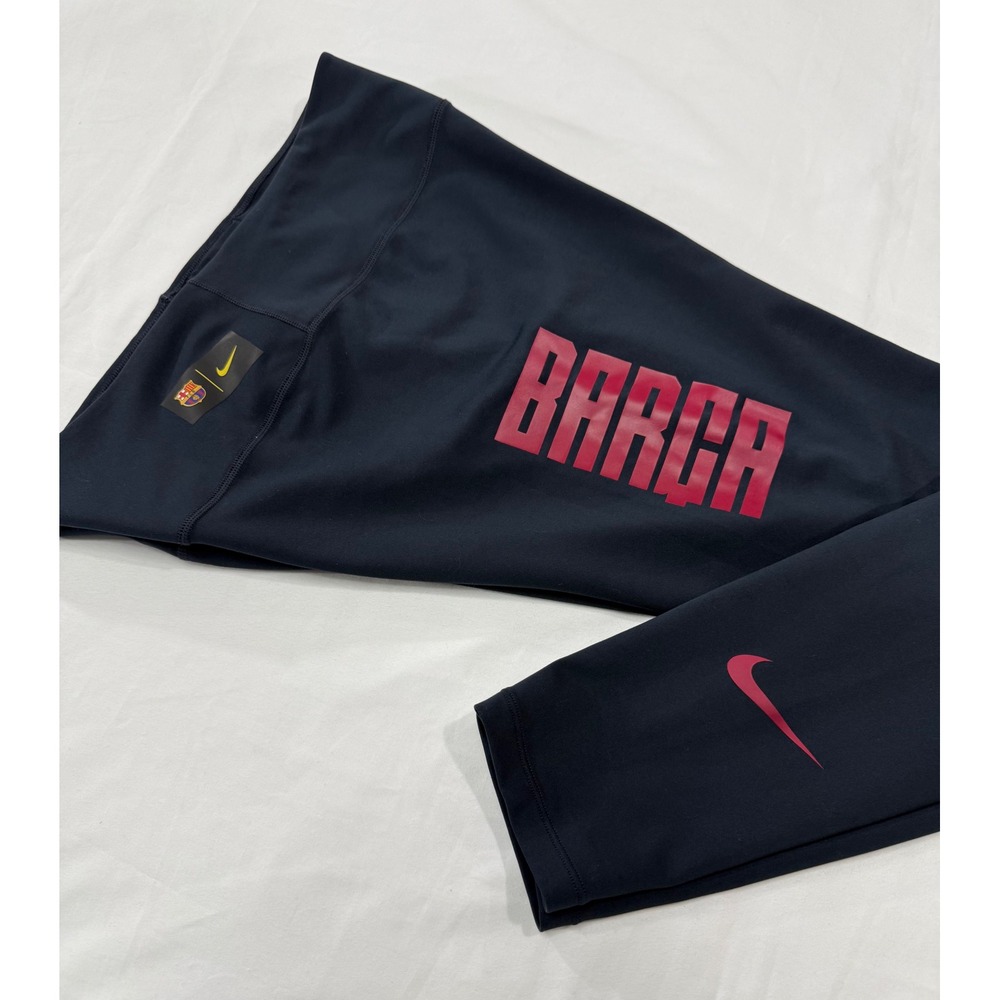 Nike FC Barcelona Dri-FIT Barca Leggings Black Red Womens Large Training Tights